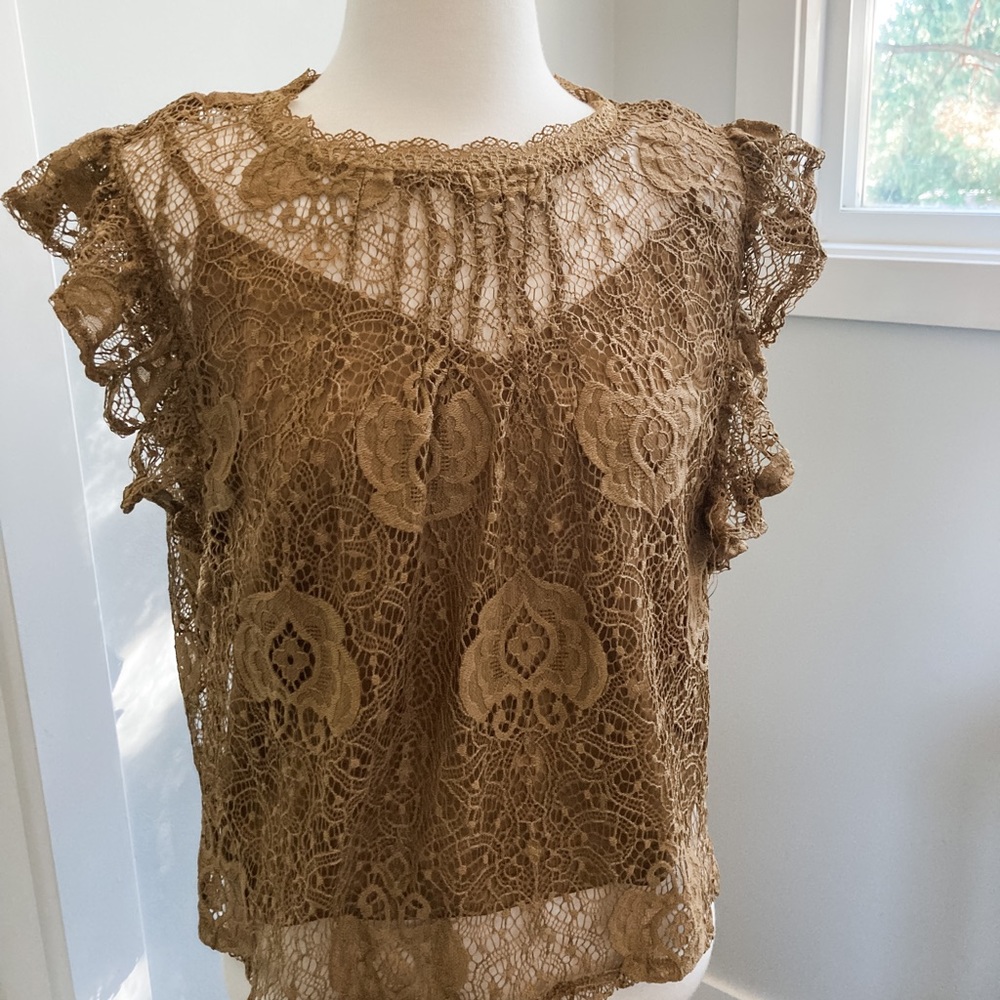Zara Lace Top with built-in Camisole Size L